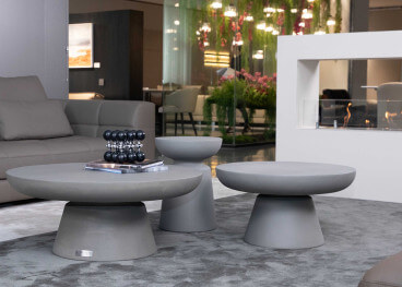 Table basse ronde grise noire ou crème 2 tailles - Kylix...