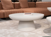 Table basse ronde grise noire ou crème 2 tailles - Kylix par Elementi