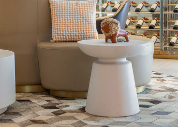 Table d'appoint ronde grise noire crème - Kylix par Elementi