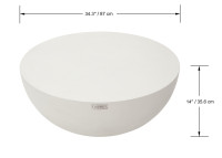Table basse en béton fibré blanc crème 2 tailles - Chronos pat Elementi