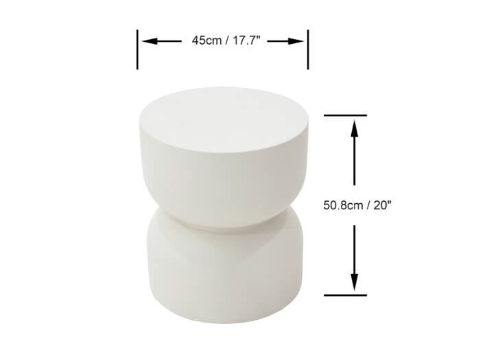 Table d'appoint originale en béton fibré blanc...