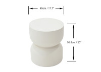 Table d'appoint originale en béton fibré blanc crème Chronos Elementi