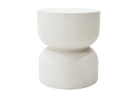 Table d'appoint originale en béton fibré blanc crème Chronos Elementi