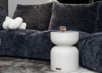 Table d'appoint en béton blanc crème ou noire - Chronos par Elementi