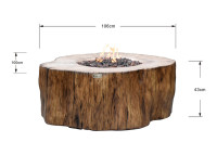 Table béton effet bois avec brasero à gaz intégré Manchester Elementi