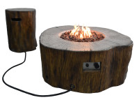 Table béton effet bois avec brasero à gaz intégré Manchester Elementi