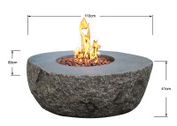 Table originale effet pierre avec braséro gaz intégré Boulder Elementii