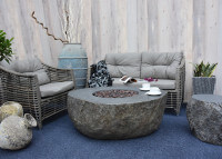 Table originale effet pierre avec braséro gaz intégré Boulder Elementii