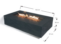 Table basse béton noir avec braséro à gaz - Capetown par Elementi