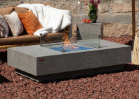 Table basse en béton avec braséro à gaz intégré - Monte Carlo Elementi