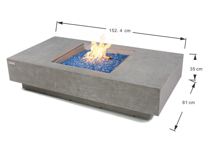 Table basse en béton avec braséro à gaz intégré...