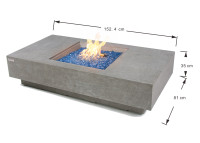 Table basse en béton avec braséro à gaz intégré - Monte Carlo Elementi