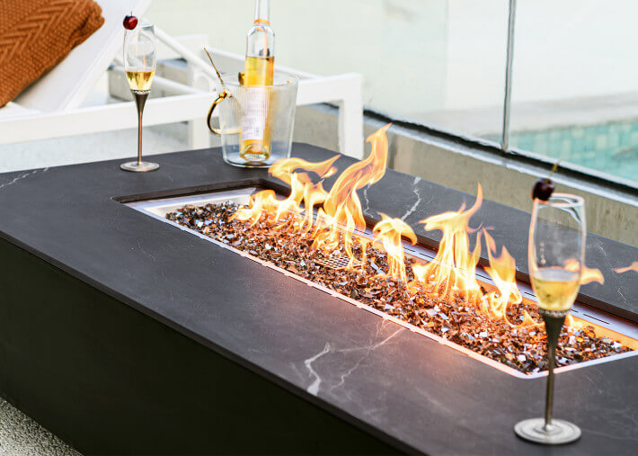 Table basse extérieure avec braséro gaz intégré...