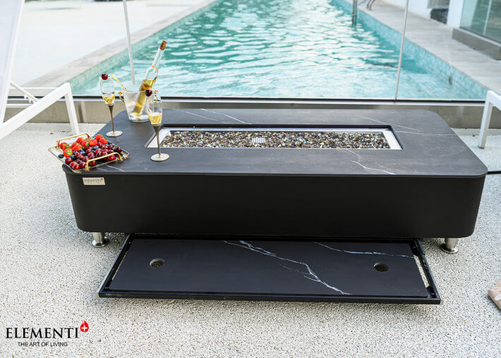 Table basse extérieure avec braséro gaz intégré...