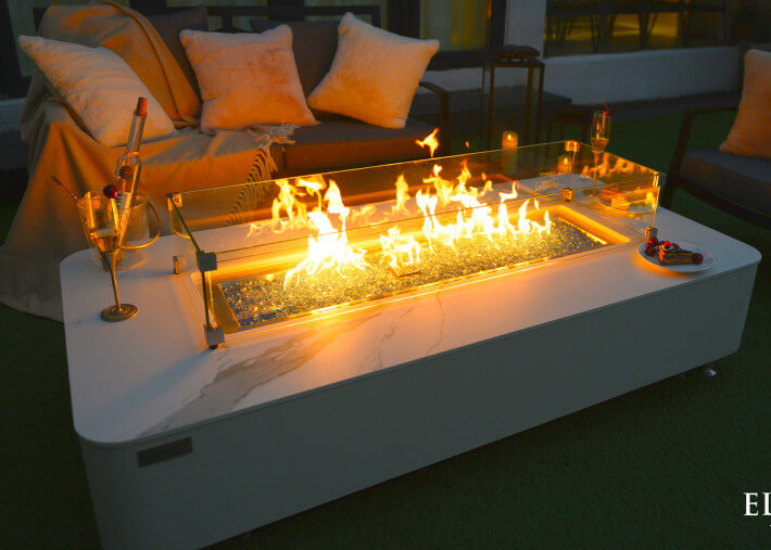 Table basse de jardin avec braséro gaz intégré...