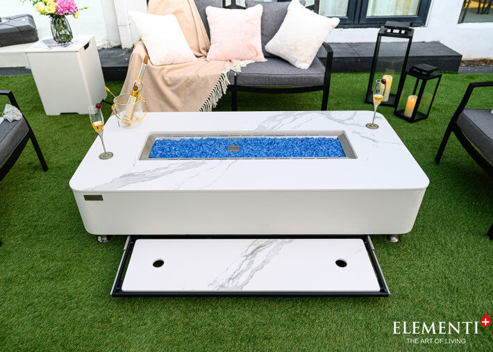 Table basse de jardin avec braséro gaz intégré...