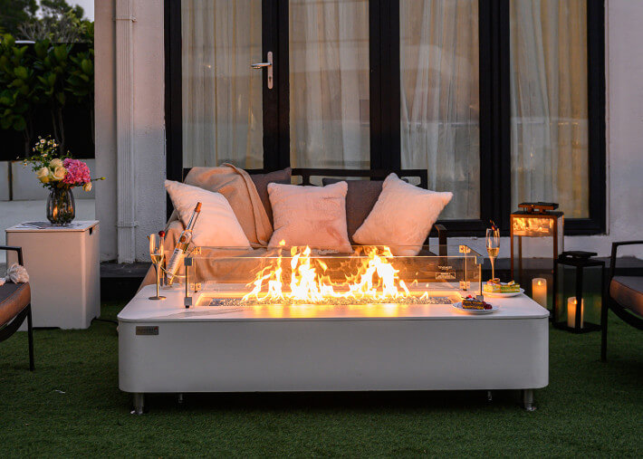Table basse de jardin avec braséro gaz intégré...