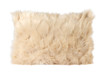 Housse de coussin en fausse fourrure écru ou marron -...
