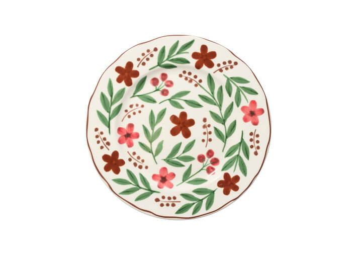 Set de 6 assiettes à dessert motif fleuri -...
