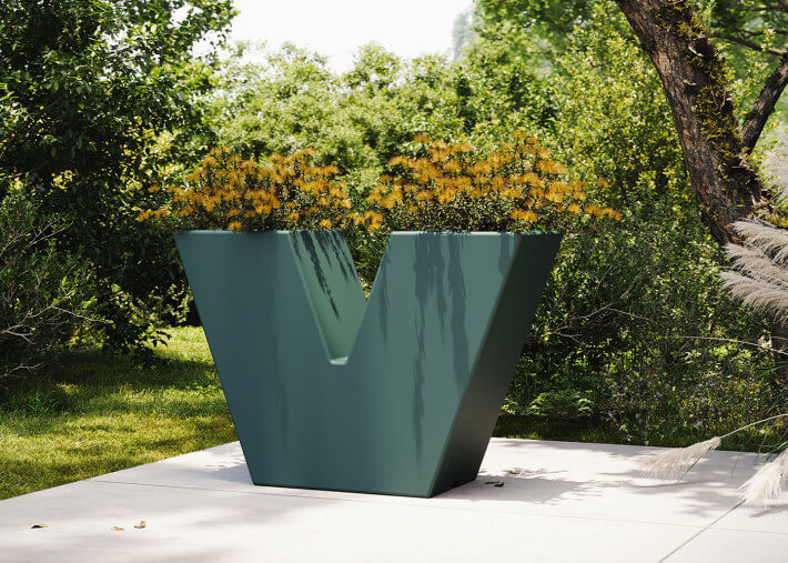 Jardinière forme V double bac 15 couleurs - Uve...
