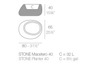 Jardinière en polyethylene 15 couleurs - 2 tailles Stone par Vondom
