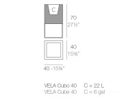Jardinière avec pied en métal 15 couleurs  6 tailles - Vela par Vondom