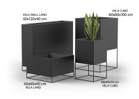 Jardinière avec pied en métal 15 couleurs  6 tailles - Vela par Vondom