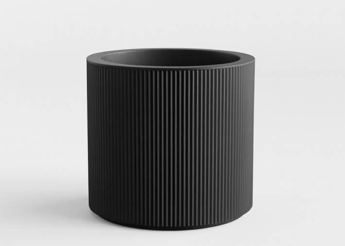 Pot design rond strié en polyethylene 15...