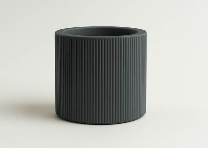 Pot design rond strié en polyethylene 15...