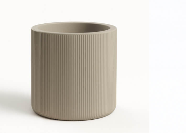 Pot design rond strié en polyethylene 15...