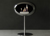 Cheminée nomade en acier chromé ou or rose - steel low par le feu