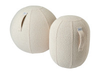 Pouf tendance en tissu bouclé beige Kapsul Diva – Vluv