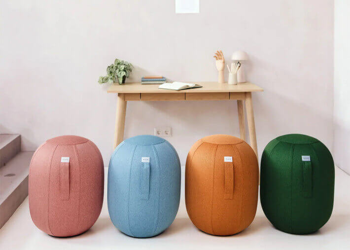Pouf d’équilibre tendance bleu, vert, rose ou...