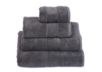 Serviettes de bain en coton épais gris - 650 gr. 4 tailles Luin Living