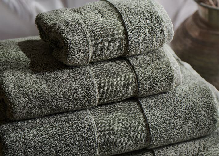 Serviettes de bain en coton biologique vert -...