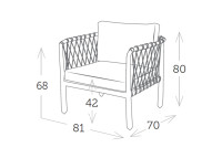 Fauteuil de jardin design en corde taupe ou gris - Hestia par Garden Art