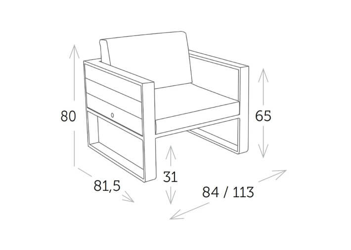 Fauteuil de jardin avec tablette teck...