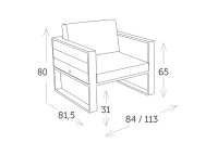 Fauteuil de jardin avec tablette teck rabattable manhattan Garden Art