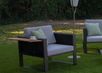 Fauteuil de jardin avec tablette teck rabattable manhattan Garden Art
