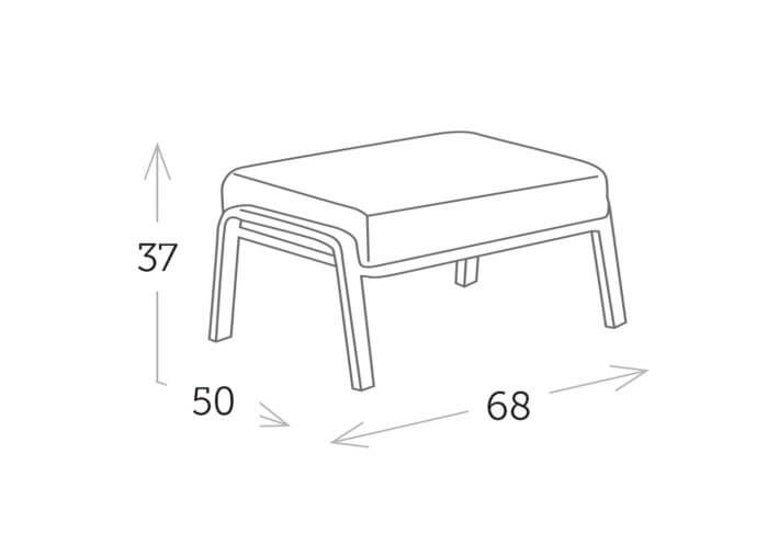 Repose-pied en aluminium et textile outdoor -...