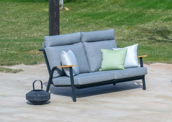 Canape de jardin 2-3 places en aluminium et...