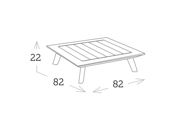 Table basse de jardin en teck 2 tailles -...