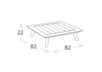 Table basse de jardin en teck 2 tailles - positano teck par garden art