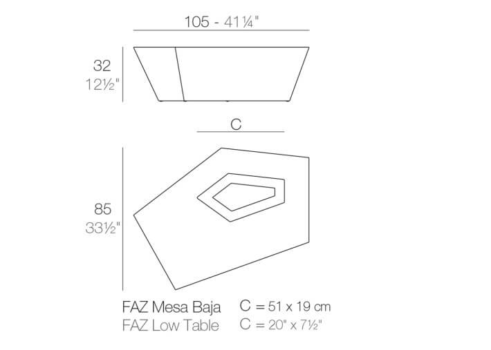 Table basse d'extérieur avec espace glaçons ou...