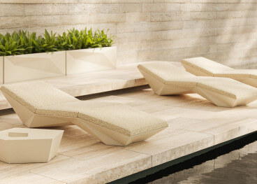 Transat design en polyéthylène avec matelas inclus - Faz...