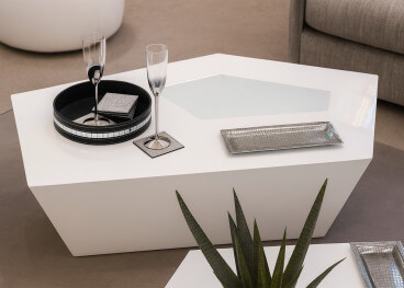 Table basse d'extérieur avec espace glaçons ou plante -...