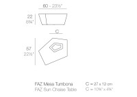 Table d'appoint d'extérieur avec espace boisson intégré Faz par Vondom