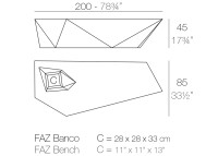 Banc design en polyéthylène avec ou sans coussin - Faz par Vondom