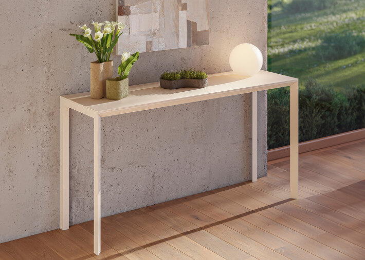 Table haute H 105 en aluminium et HPL 2 tailles...