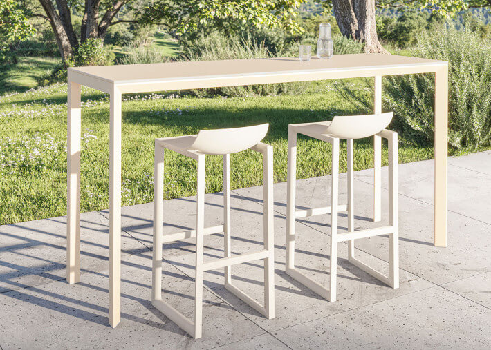 Table haute H 105 en aluminium et HPL 2 tailles...